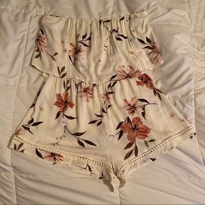 Tobi Floral Strapless Romper
